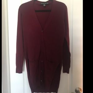 :) 3/$15 Long Burgundy Cardigan